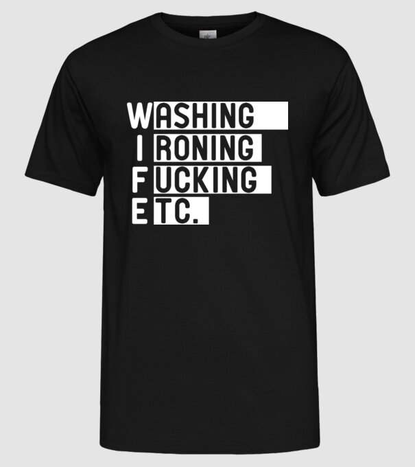 WIFE model negru pe tricou