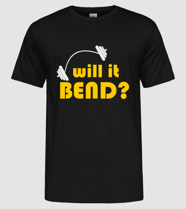 Will it bend model negru pe tricou