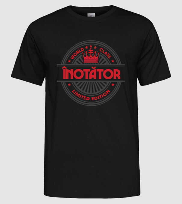 înotător model negru pe tricou