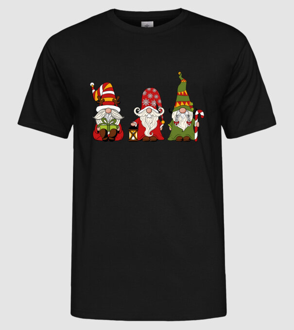 Xmas gnomes 2 model negru pe tricou