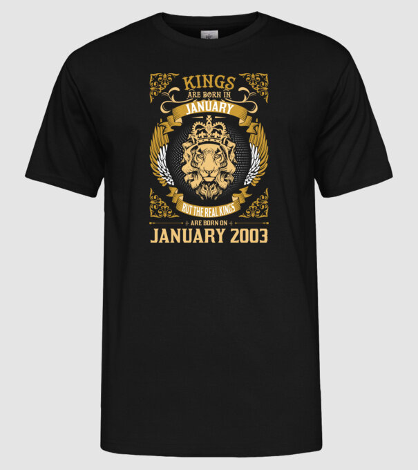 Ziua de naștere a Leului 2003 january model negru pe tricou