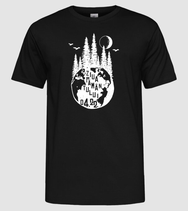 Ziua Pământului 22.04. model negru pe tricou