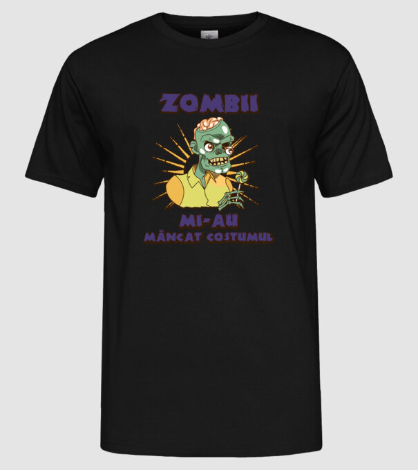 Zombii mi-au mâncat costumul model negru pe tricou