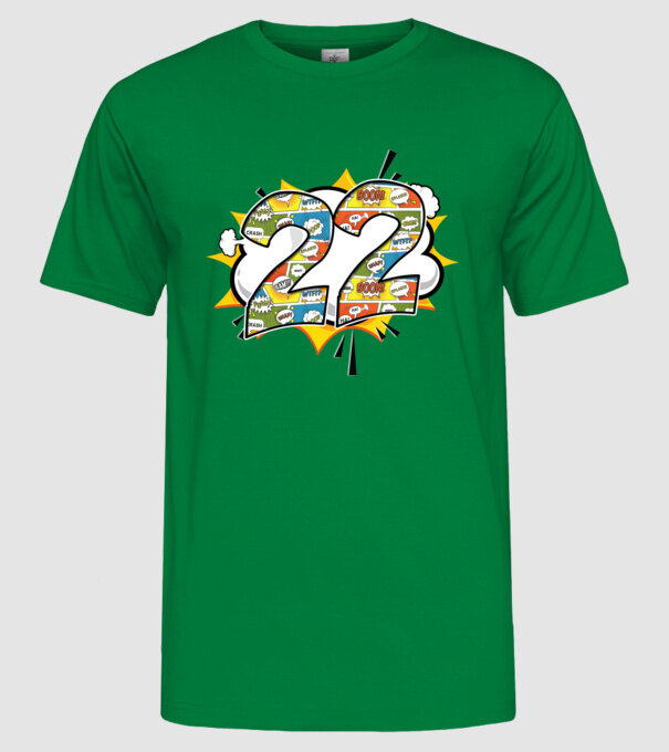 Birthday Comic Number 22 model verde pe tricou
