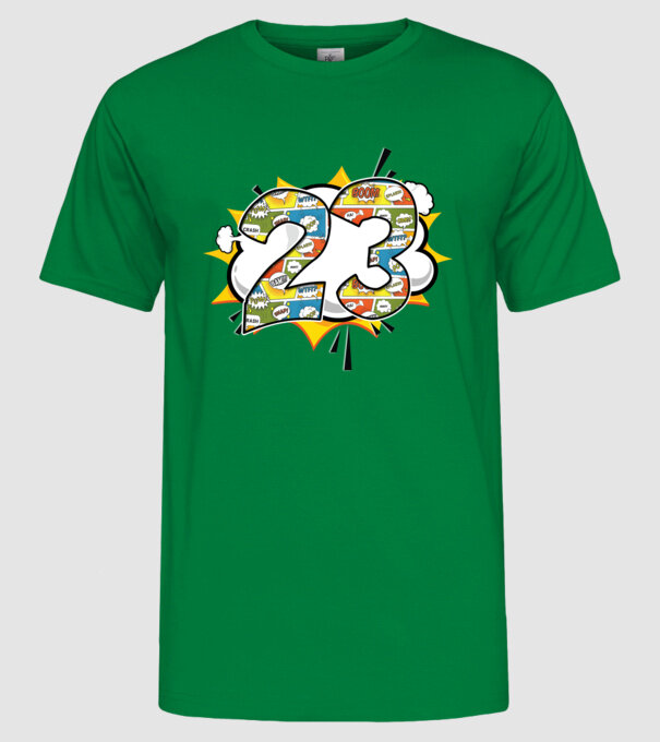 Birthday Comic Number 23 model verde pe tricou