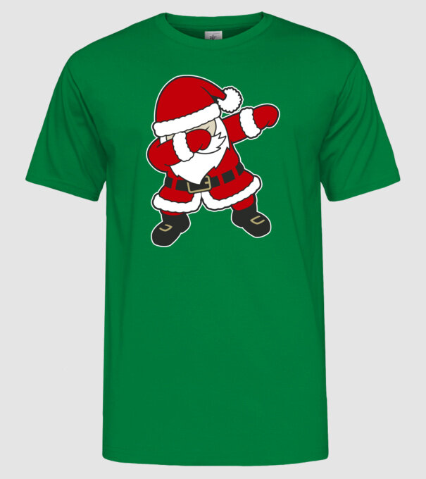Dabbing Santa model verde pe tricou