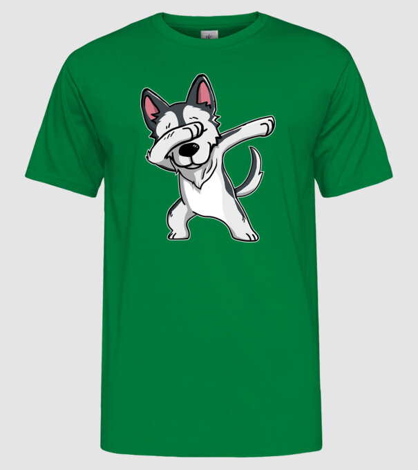 Husky DAB model verde pe tricou