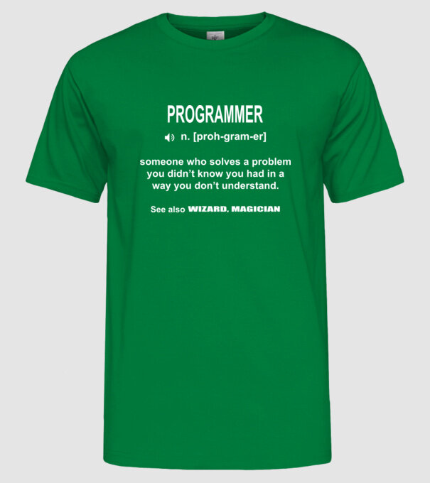 Programmer model verde pe tricou