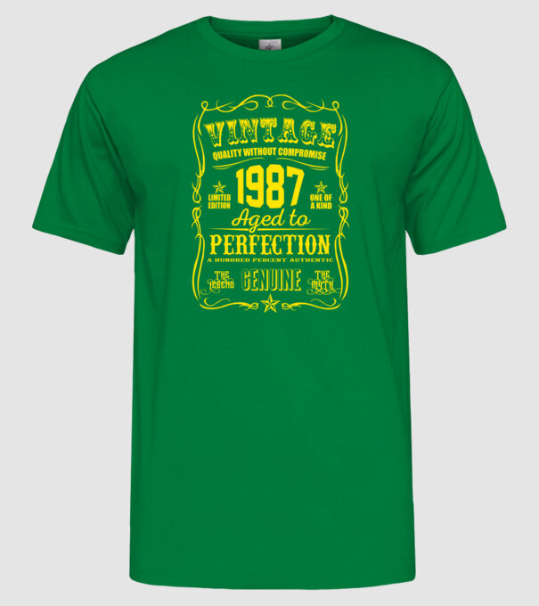 Vintage Perfection - 1987 model verde pe tricou