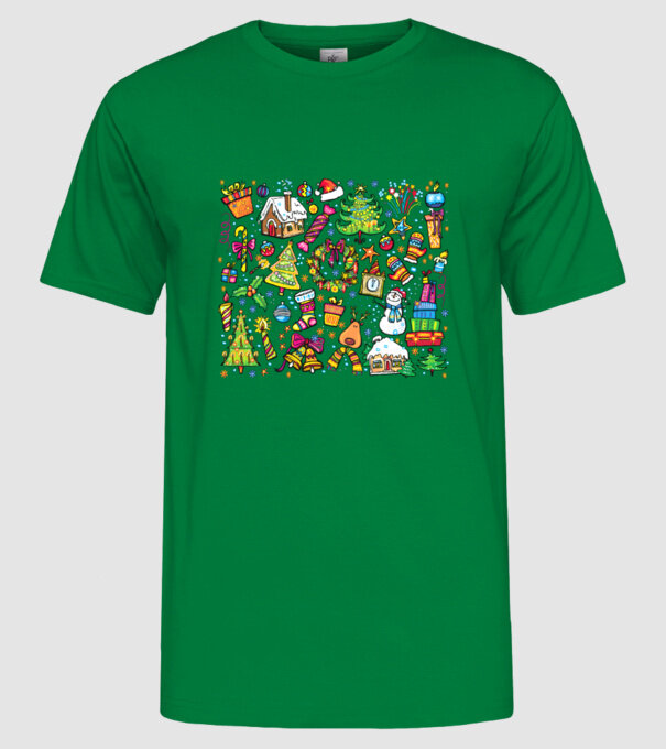Xmas elements model verde pe tricou