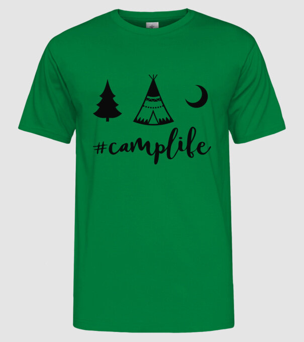 camplife model verde pe tricou