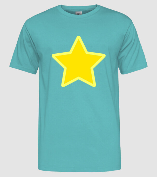 Stea model turcoaz pe tricou