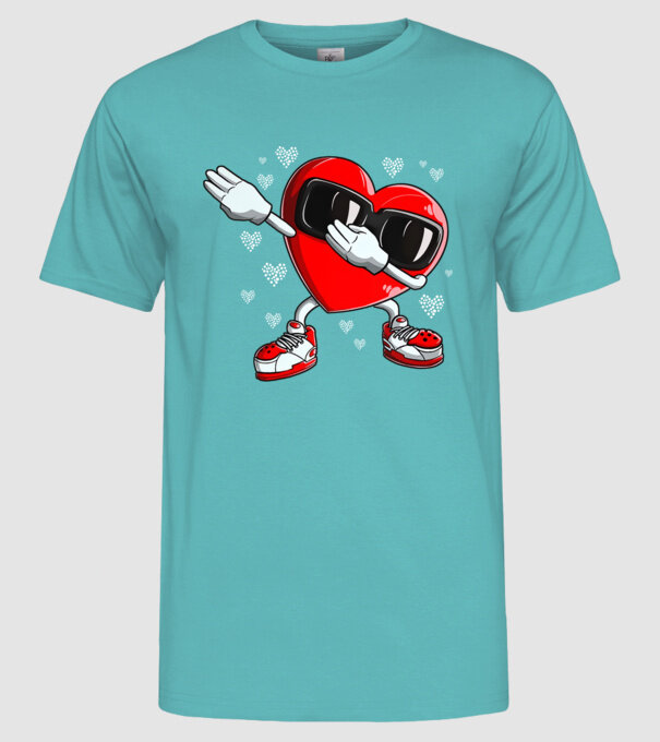 Dab inima model turcoaz pe tricou