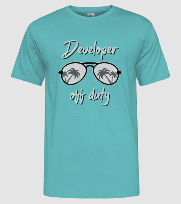 Developer off duty model turcoaz pe tricou