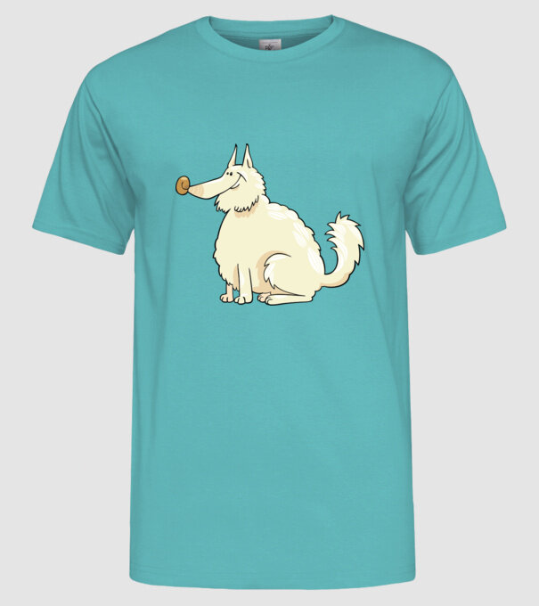 Dog silhouette model turcoaz pe tricou