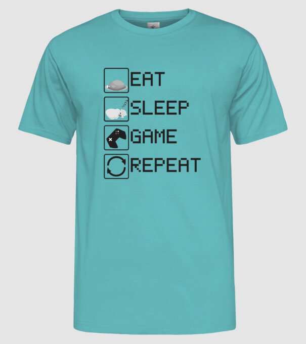 O zi de gamer model turcoaz pe tricou