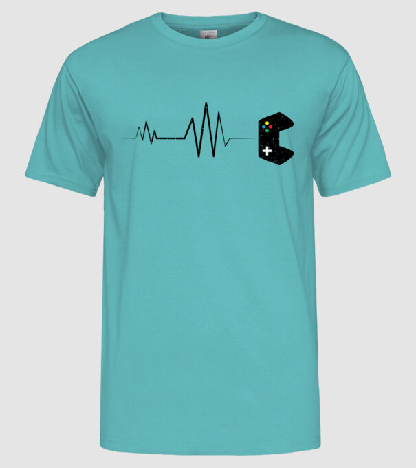 Gamer Ritm cardiac model turcoaz pe tricou