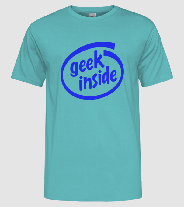 Geek inside model turcoaz pe tricou