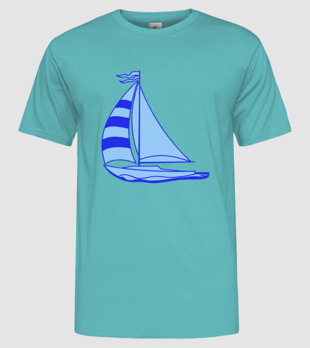 Vapor model turcoaz pe tricou