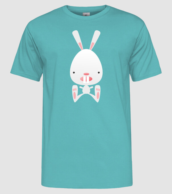 iepuraș model turcoaz pe tricou