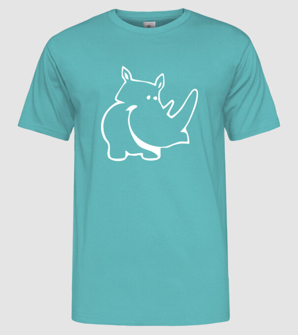 Rinocer model turcoaz pe tricou