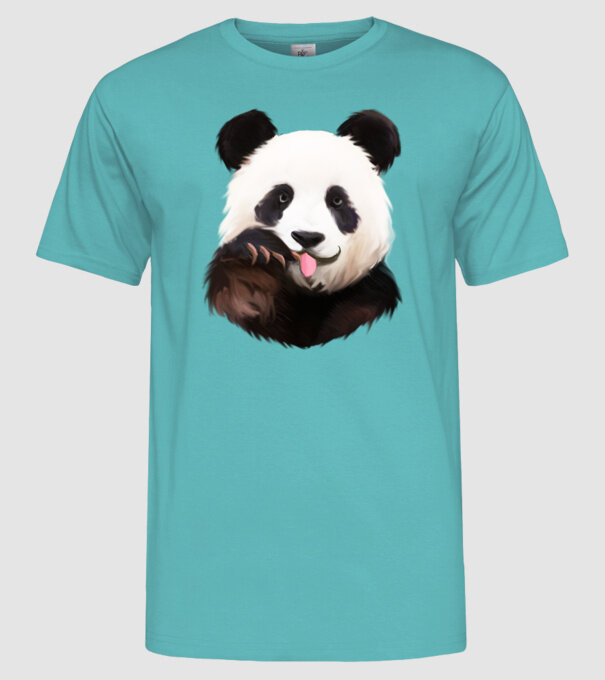 Panda face model turcoaz pe tricou