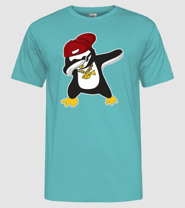 Pinguin DAB model turcoaz pe tricou