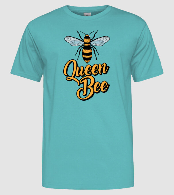 Queen Bee model turcoaz pe tricou