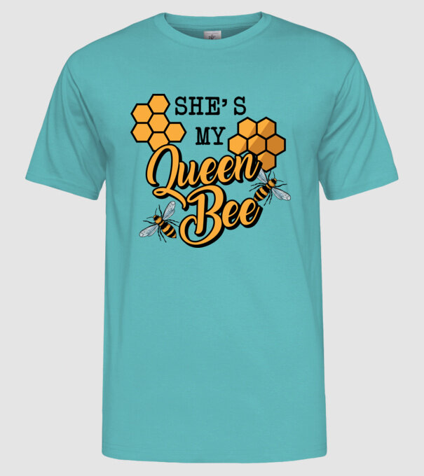 Queen Bee model turcoaz pe tricou