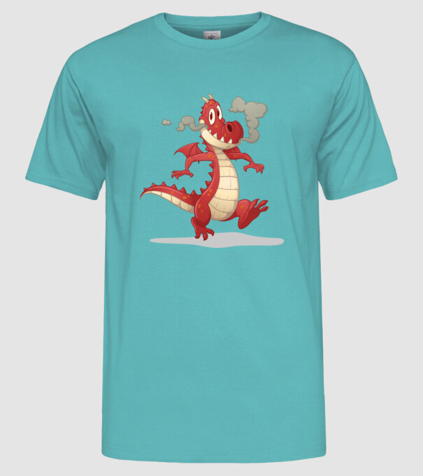 Dragon model turcoaz pe tricou