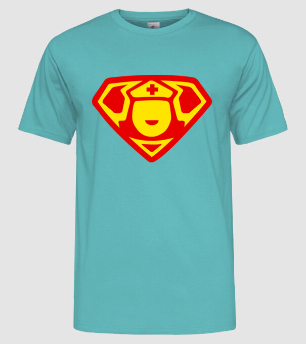 super nurse model turcoaz pe tricou