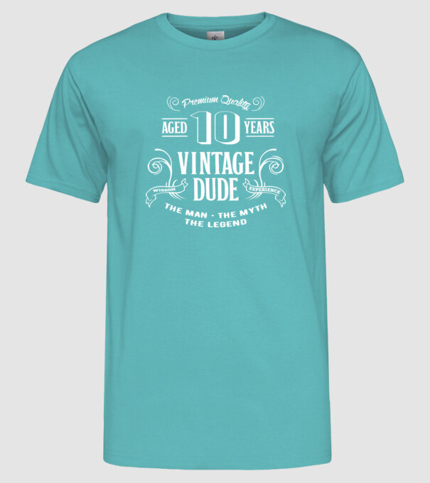 Vintage Dude - 10 model turcoaz pe tricou