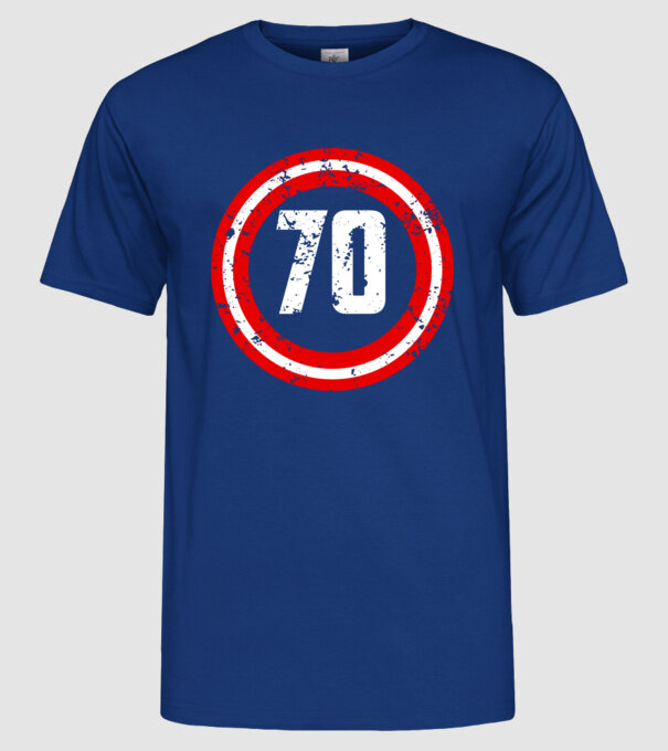 Birthday captain 70 Years old model albastru regal pe tricou