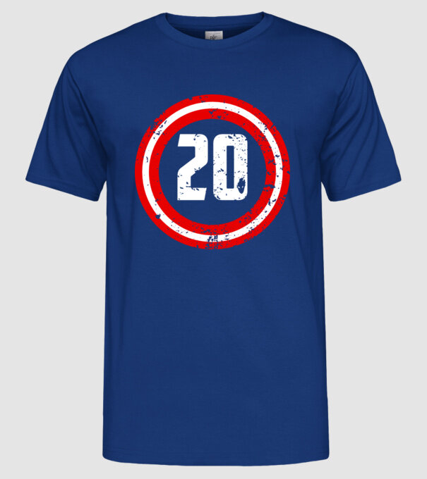 Birthday captain 20 Years old model albastru regal pe tricou
