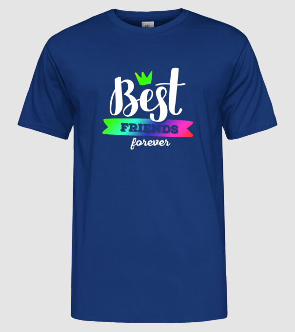 Best friends forever model albastru regal pe tricou