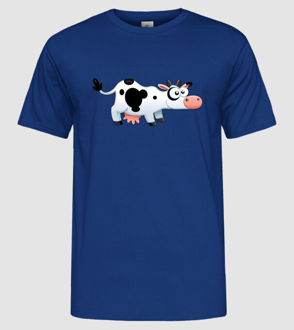 Cow model albastru regal pe tricou