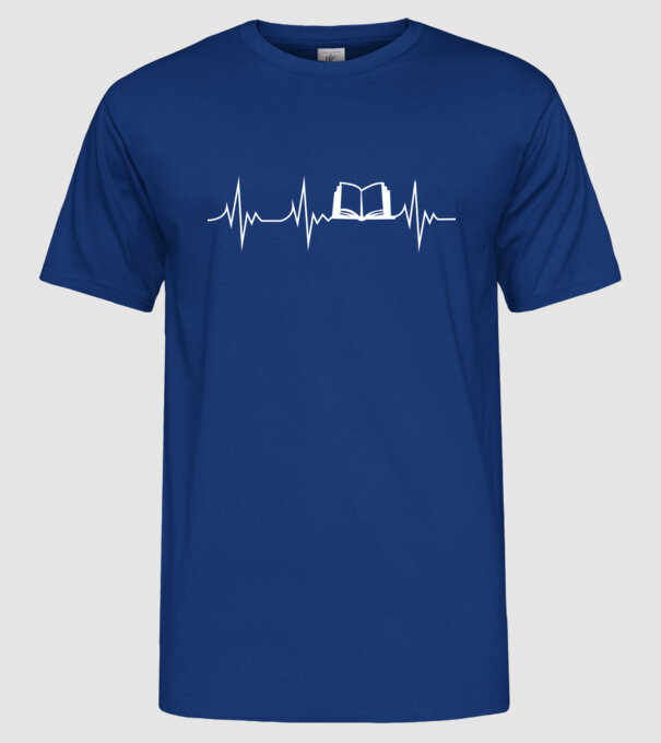 book ekg model albastru regal pe tricou