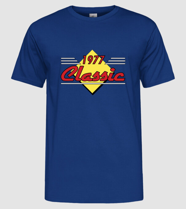 Classic - 1977 model albastru regal pe tricou