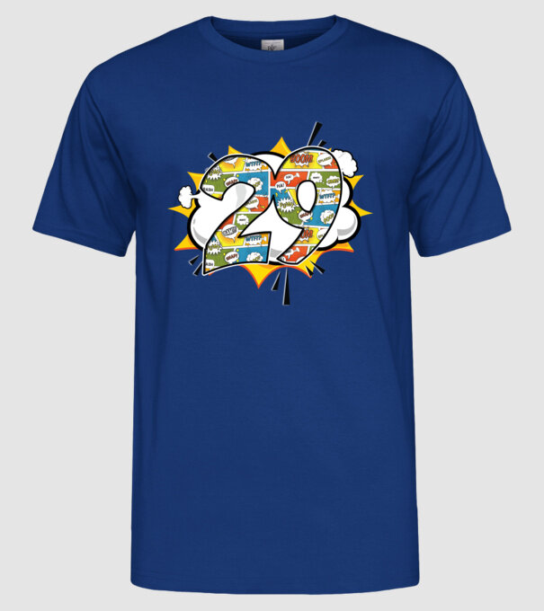 Birthday Comic Number 29 model albastru regal pe tricou