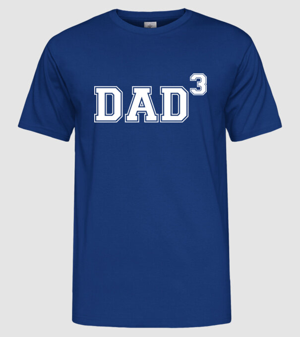 Dad for three model albastru regal pe tricou