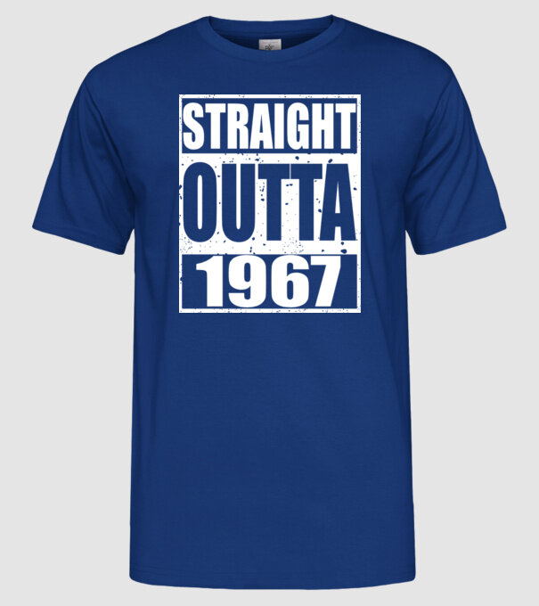 Straight Outta - 1977 model albastru regal pe tricou