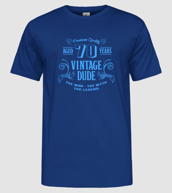 Vintage Dude - 70 model albastru regal pe tricou