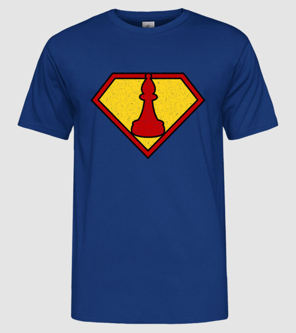 SuperChess alergător de șah model albastru regal pe tricou