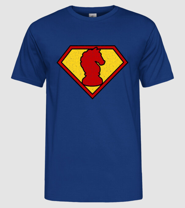 SuperChess cal de șah model albastru regal pe tricou