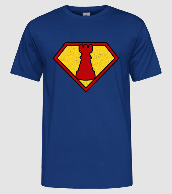SuperChess turnul de sah model albastru regal pe tricou