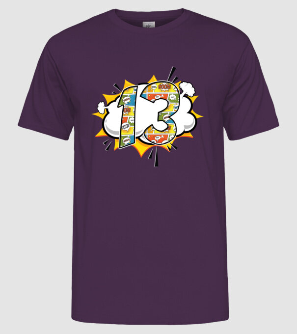 Birthday Comic Number 13 model mov pe tricou