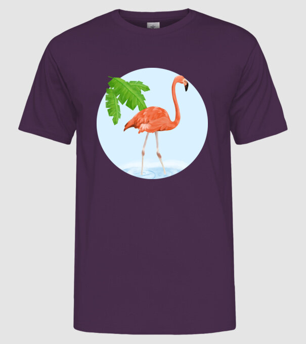 Flamingo model mov pe tricou
