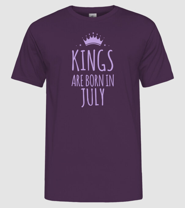 Kings are born in - July model mov pe tricou