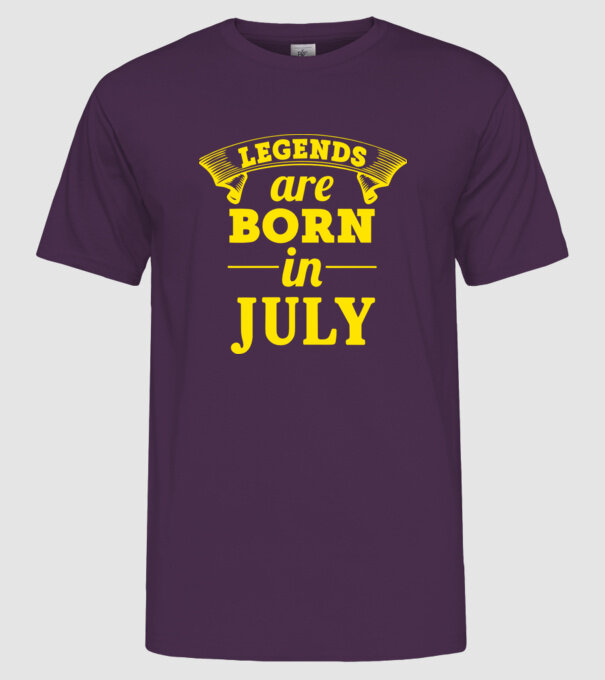 Legends are born in July model mov pe tricou