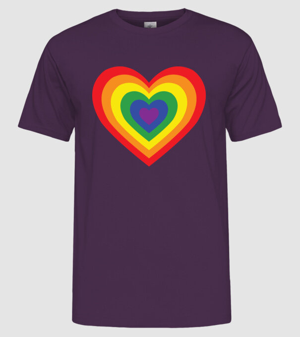 inimă lgbtq model mov pe tricou